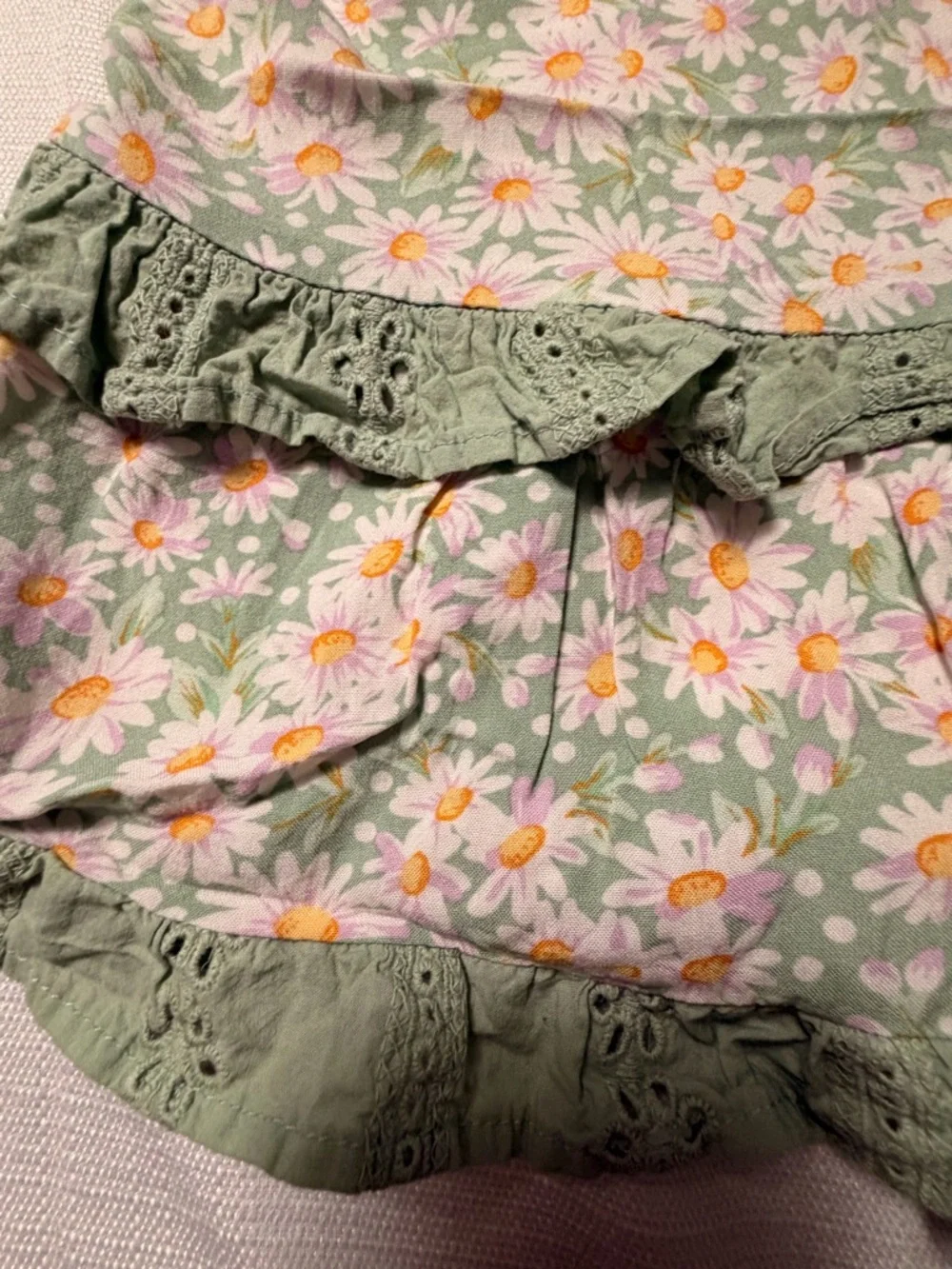 Women’s Floral Tie-Shoulder Mini Dress - Green - Picture 3 of 8